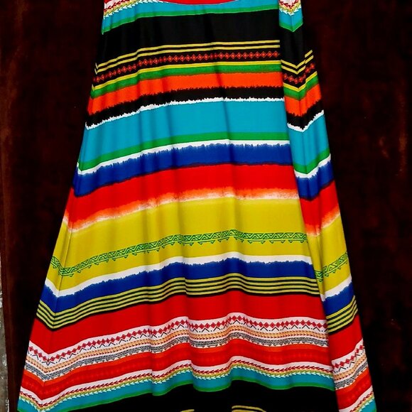 New Directions stretchy multi-colored pull on maxi skirt (L) - Picture 1 of 3